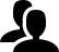 Icono de color negro que representa la administración del talento humano